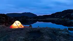 The Lake District tent by the tarn